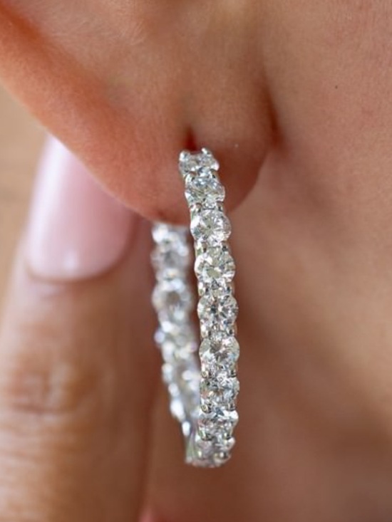Neiman Marcus Jewelry - 4ct Inside-Out Hoop Earrings